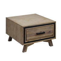 Lamp Table with 1 Storage Drawer and Solid Wooden Frame