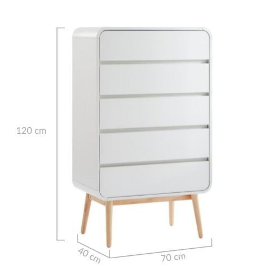 White Modern Retro Tallboy