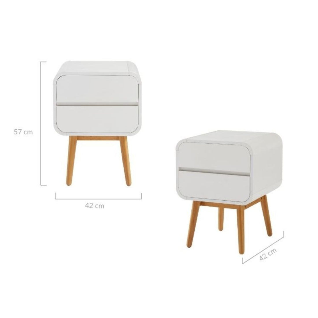 White Modern Retro Night Stand