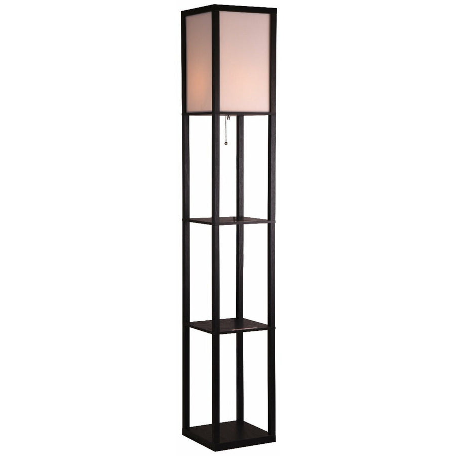 Black Diffused Shelf Floor Lamp - Clear