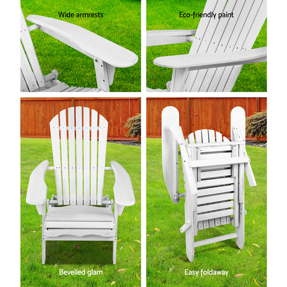 Set of 2 Outdoor Sun Lounge Chairs Patio Furniture Lounger Beach Chair Adirondack