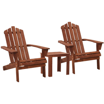 Outdoor Sun Lounge Beach Chairs Table Setting Wooden Adirondack Patio Chair Brown