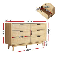 6 Chest of Drawers Tallboy - Wood
