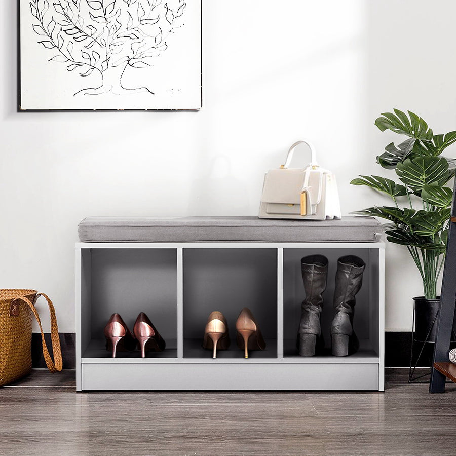 Shoe Cabinet Bench - White