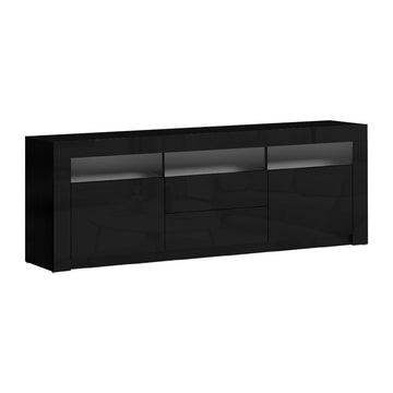 Entertainment Unit RGB LED High Gloss - 180cm Black