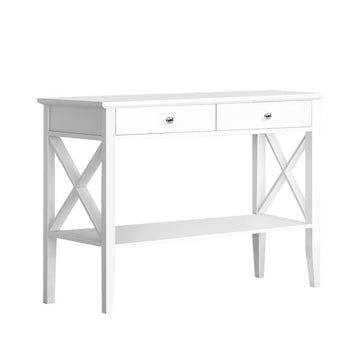 White Hallway Desk with 2 Drawers