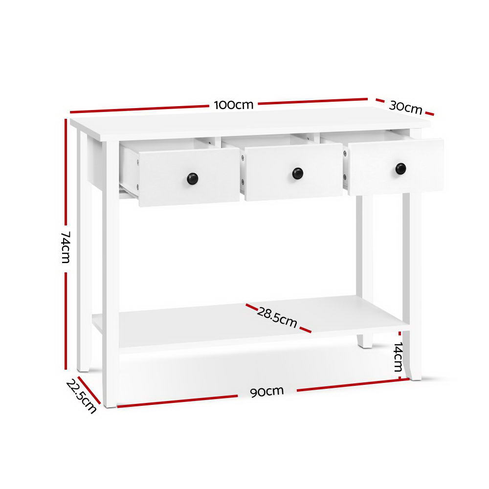 White Sidetable 3 Drawers