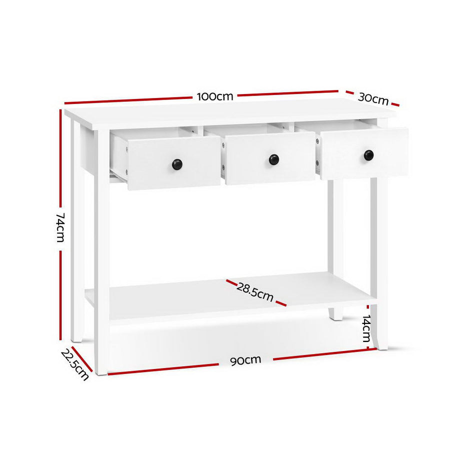 White Sidetable 3 Drawers