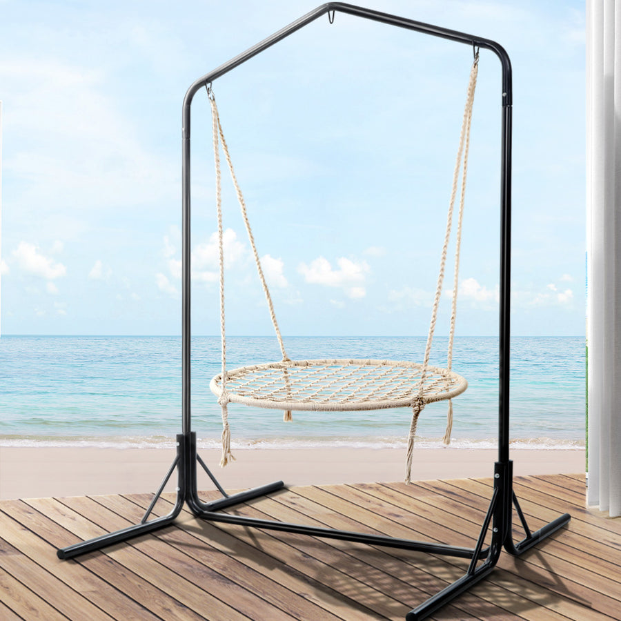 Hammock Chair Kids Swing with Stand 100cm - Cream