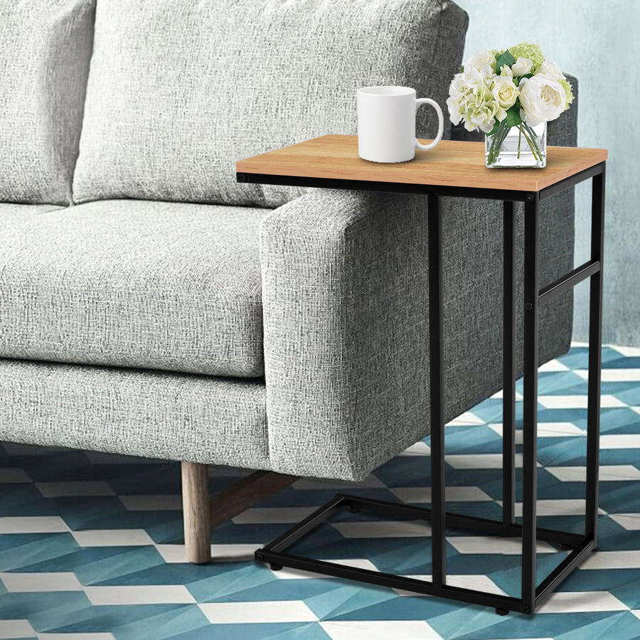 Sofa End Table Wooden Metal Frame