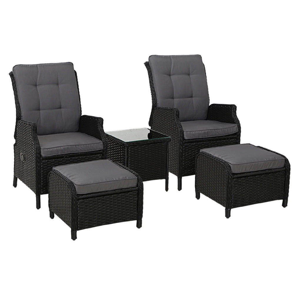 Recliner Chairs Sun lounge Setting Outdoor Furniture Patio Garden Wicker