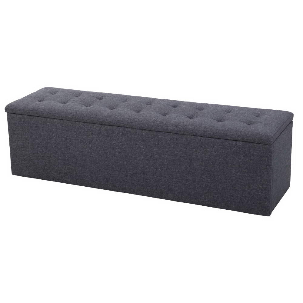 Storage Ottoman Fabric Bench - Grey