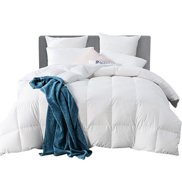 800GSM Goose Down Feather Quilt Cover Duvet Winter Doona - White Queen