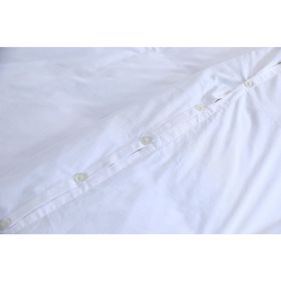 100% Egyptian Cotton Vintage Washed 500TC White Double Quilt Cover Set