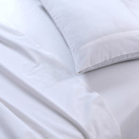 100% Egyptian Cotton Vintage Washed 500TC White Double Bed Sheets Set