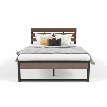Wooden and Metal Bed Frame - King