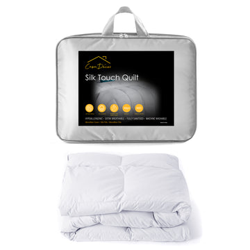 Silk Touch Quilt 360GSM All Seasons Antibacterial Hypoallergenic - White King