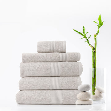 5 Piece Cotton Bamboo Towel Set 450GSM - Sea Holly