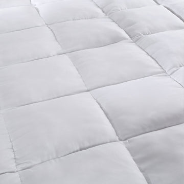 1000GSM Luxury Bamboo Fabric Gusset Mattress Pad Topper Cover - Queen - White