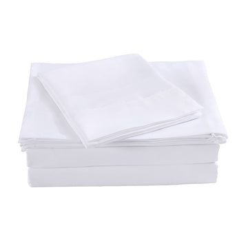 1000 Thread Count Hotel Grade Bamboo Cotton Quilt Cover Pillowcases Set - Queen - White