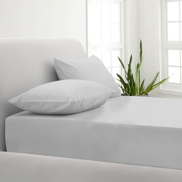 1000TC Cotton Blend Sheet & Pillowcases Set Hotel Quality Bedding - Mega King - Silver