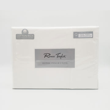 1500 Thread Count Pure Soft Cotton Blend Flat & Fitted Sheet Set White King