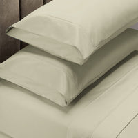 1500 Thread Count Pure Soft Cotton Blend Flat & Fitted Sheet Set - Ivory King