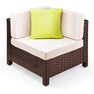 1pc Sofa Outdoor Furniture Wicker Lounge Corner Garden Chair