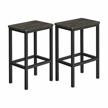 Bar Stools Set of 2 Bar Chairs Charcoal Gray LBC065B04