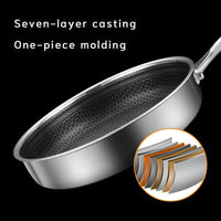 304 Stainless Steel Frying Pan Non-Stick Cooking Frypan Cookware 28cm Honeycomb Single Sided without lid