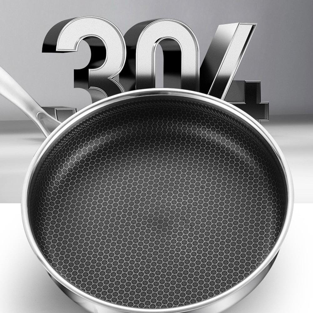 304 Stainless Steel Frying Pan Non-Stick Cooking Frypan Cookware 32cm Honeycomb SingleSided