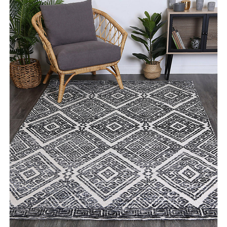 Alayah Diamond Anthracite Rug 160x230 cm