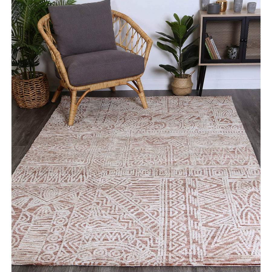 Alayah Rust Flower Rug 160x230 cm