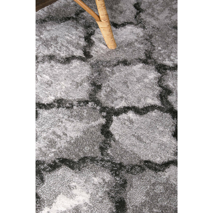 Yuzil Grey Lattice Rug 120x170cm