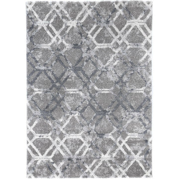 Yuzil Blue Lattice Rug 120x170cm