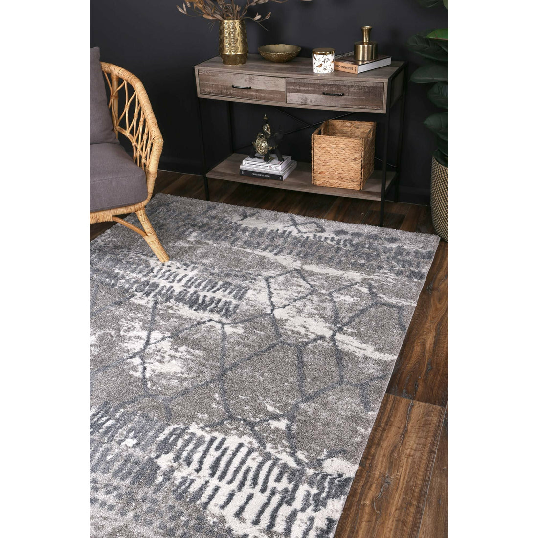 Yuzil Blue Abstract Rug 160x230cm