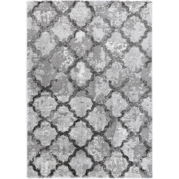 Yuzil Grey Lattice Rug 160x230cm