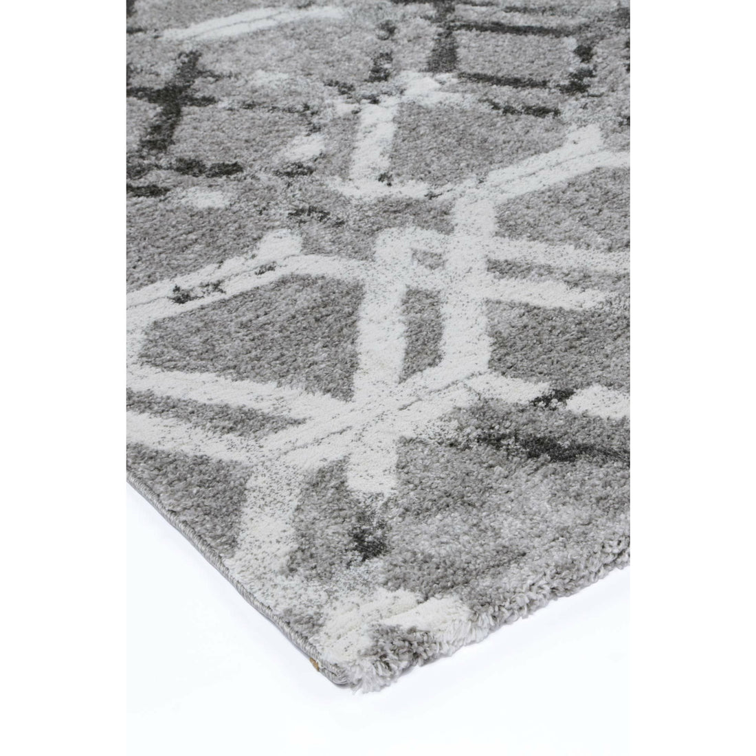 Yuzil Grey White Lattice Rug 160x230cm