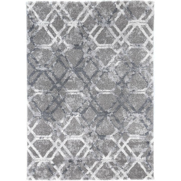 Yuzil Blue Lattice Rug 160x230cm