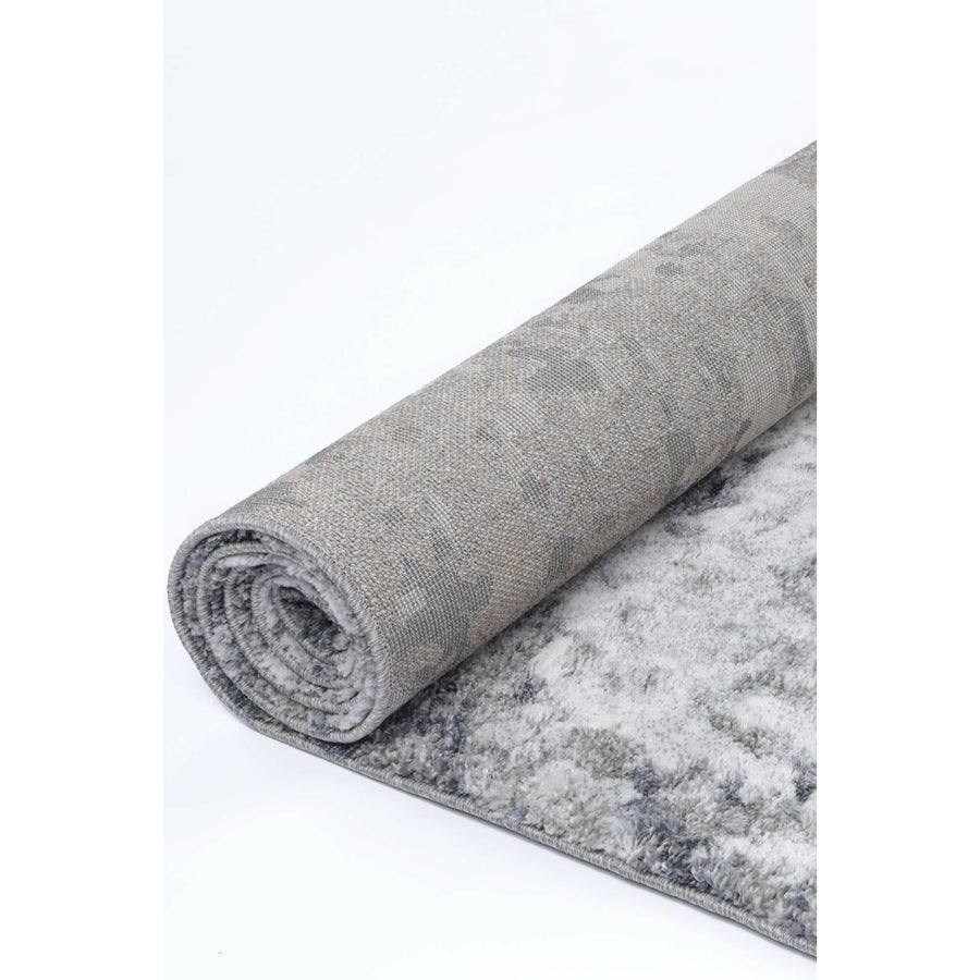 Yuzil Grey White Abstract Rug 200x290cm