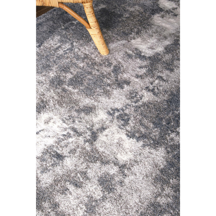 Yuzil Grey White Abstract Rug 200x290cm