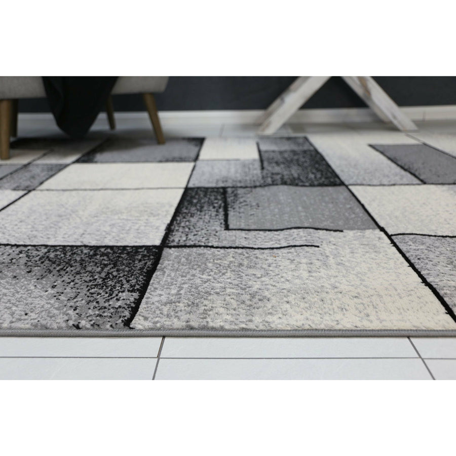 Allure Modern Squares Grey Rug 200x290 cm