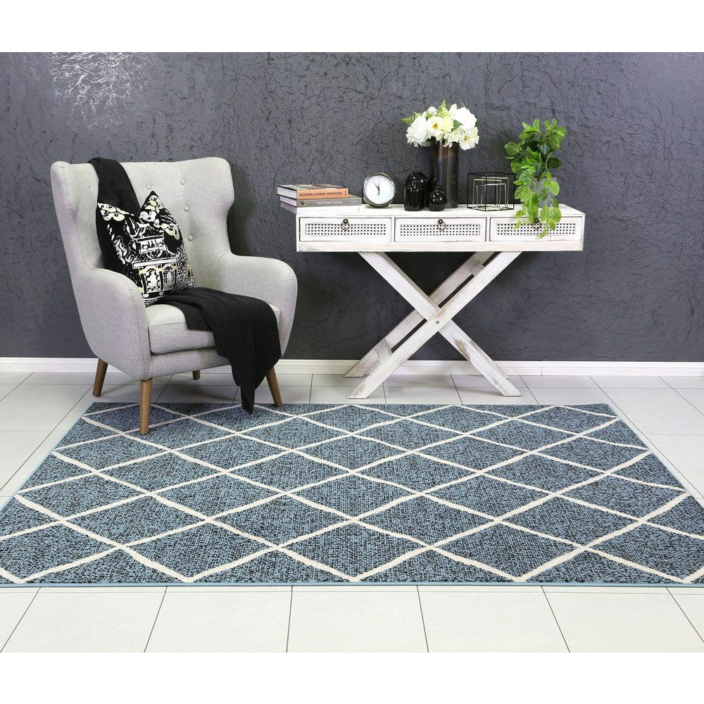 Allure Cross Diamond Blue Cream Rug 240x330 cm