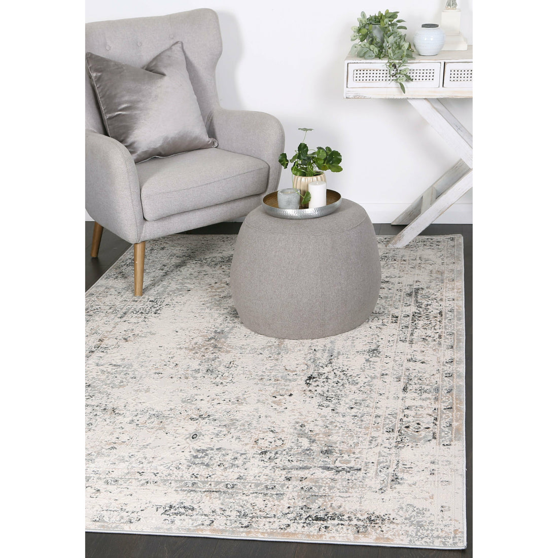 Amelia Beige Grey Contemporary Rug 160x230 cm