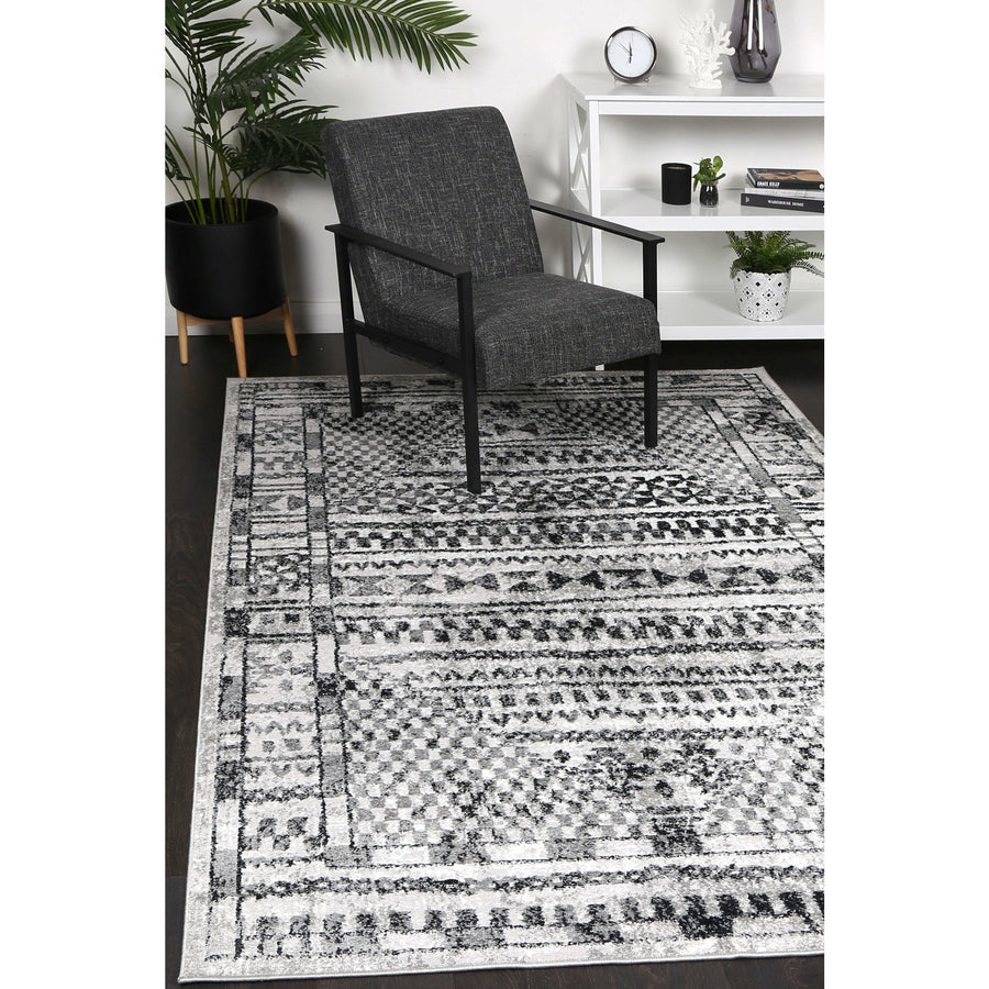 Windjana Tribal Charcoal Rug 80x150cm