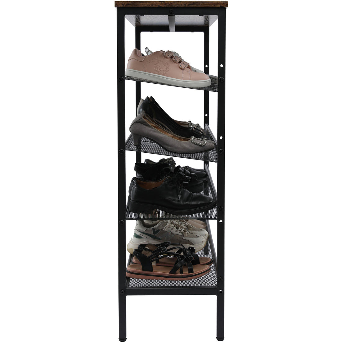 5-Tier Medium Shoe Rack Shelf Stand Flat & Slant Adjustable Storage Organizer