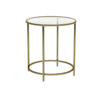 Round Side Table with Tempered Glass Top
