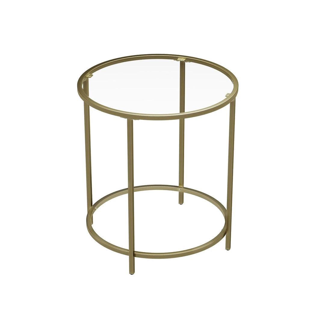 Round Side Table with Tempered Glass Top