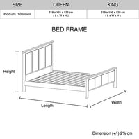 Acacia Ash Wood Bed Frame - King