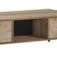 Rustic Coffee Table with 2 Drawers - Oak